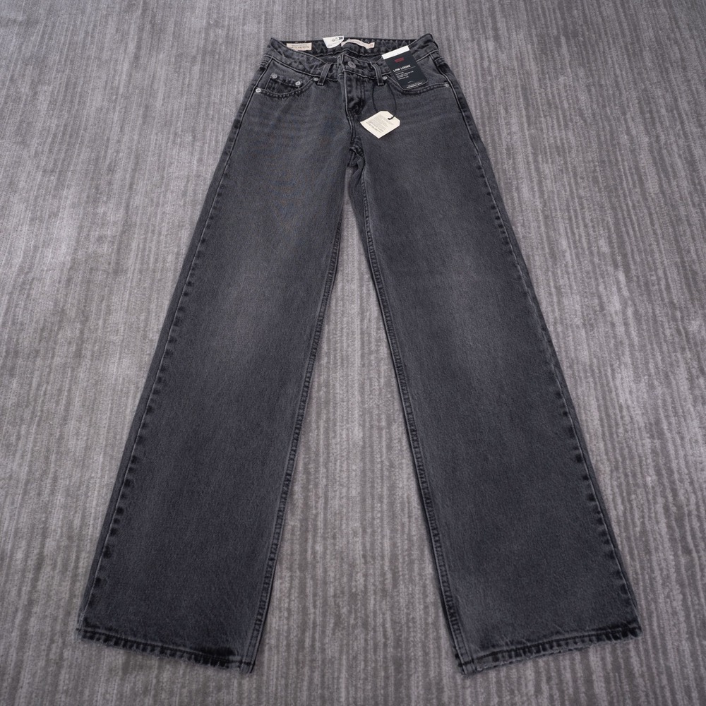 Levi's Jeans Womens 23 Low Loose Black Straight Leg Relaxed Fit 25x31 NEW